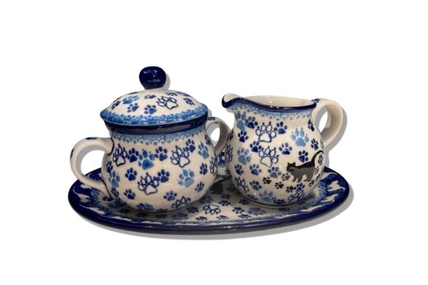 035 286 301 Bunzlau Roomstel Kleine Suikerpot&Melkkannetje 1771X Melk & Suiker 035 286 301 Bunzlau Roomstel Kleine Suikerpot&Melkkannetje 1771X Melk & Suiker